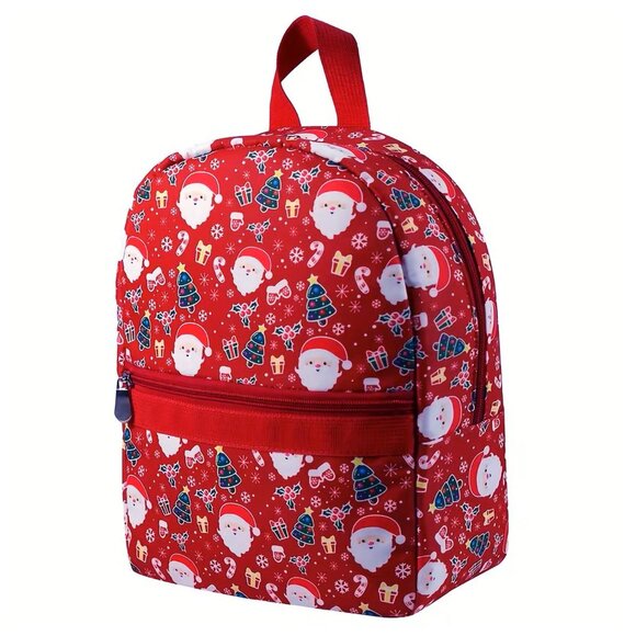 Santa Christmas Mini Backpack Holiday Tree Snowflakes Gifts Presents Candy NEW - Picture 3 of 6